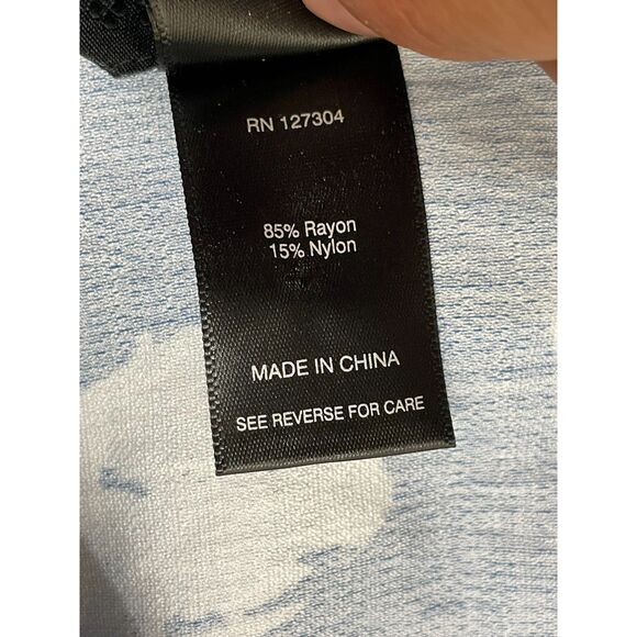 Ali Miles Women's L Blue Button-Up Tunic Shirt Abstract Wearable Art Polka Dot - Picture 4 of 9